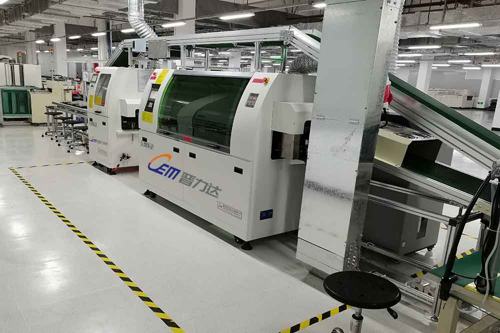 臺灣英華達(dá)集團(tuán)采購我司一條插裝焊接整線（包含外置噴霧波峰焊焊接機(jī)，插件線，接駁臺，ICT測試機(jī)）